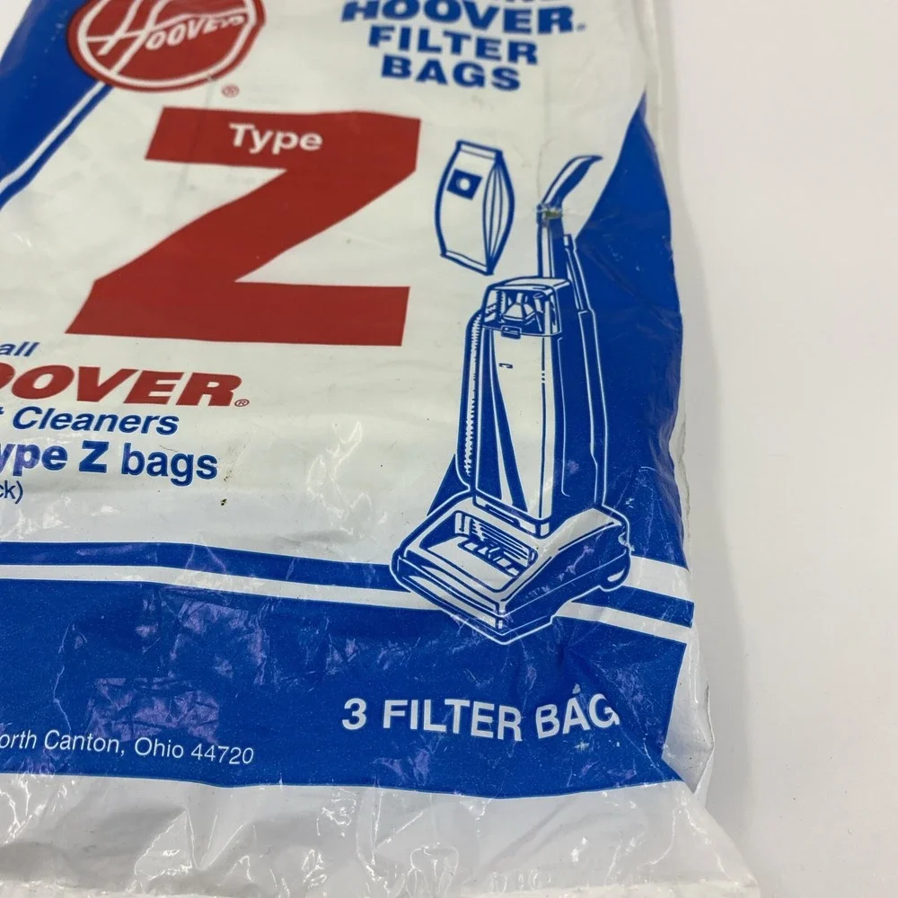 Genuine Hoover Vacuum Cleaner Filter Bags Type Z Package 4010075Z 3-Pack Vtg NIP